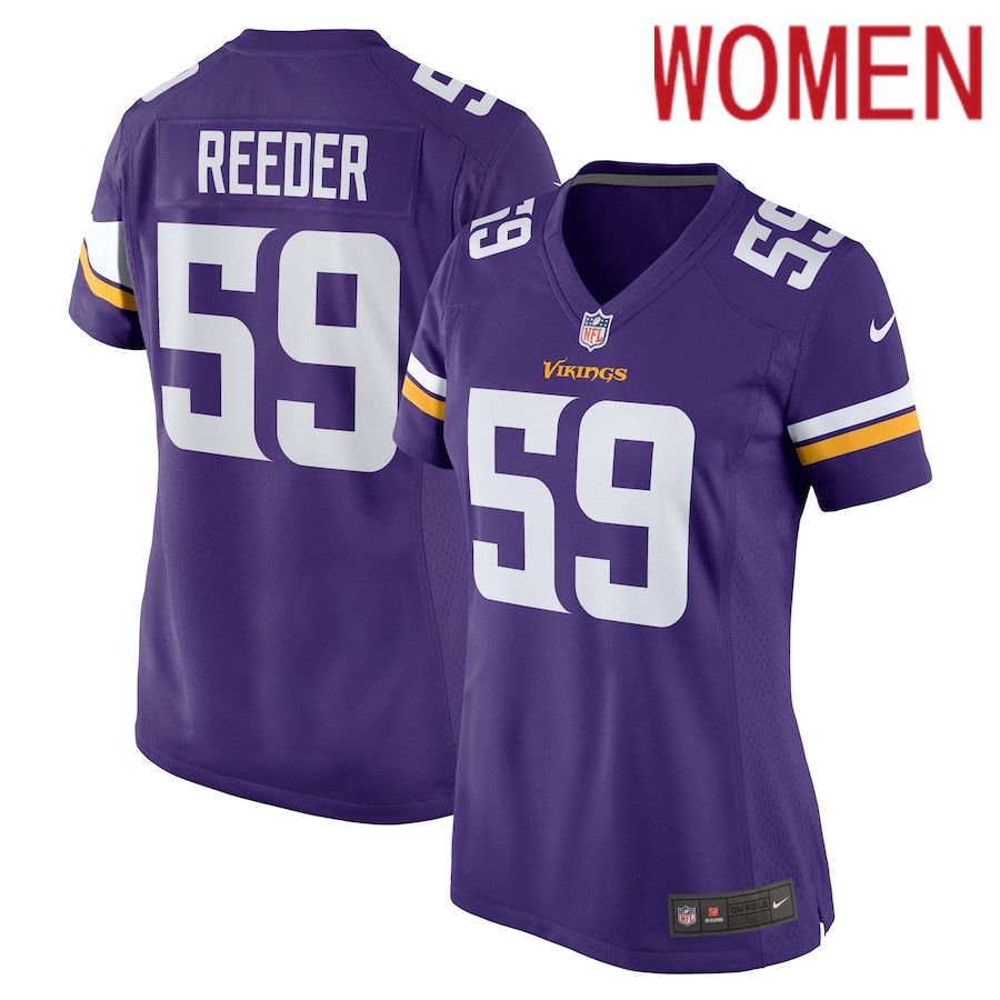 Women Minnesota Vikings #59 Troy Reeder Nike Purple Game NFL Jersey
